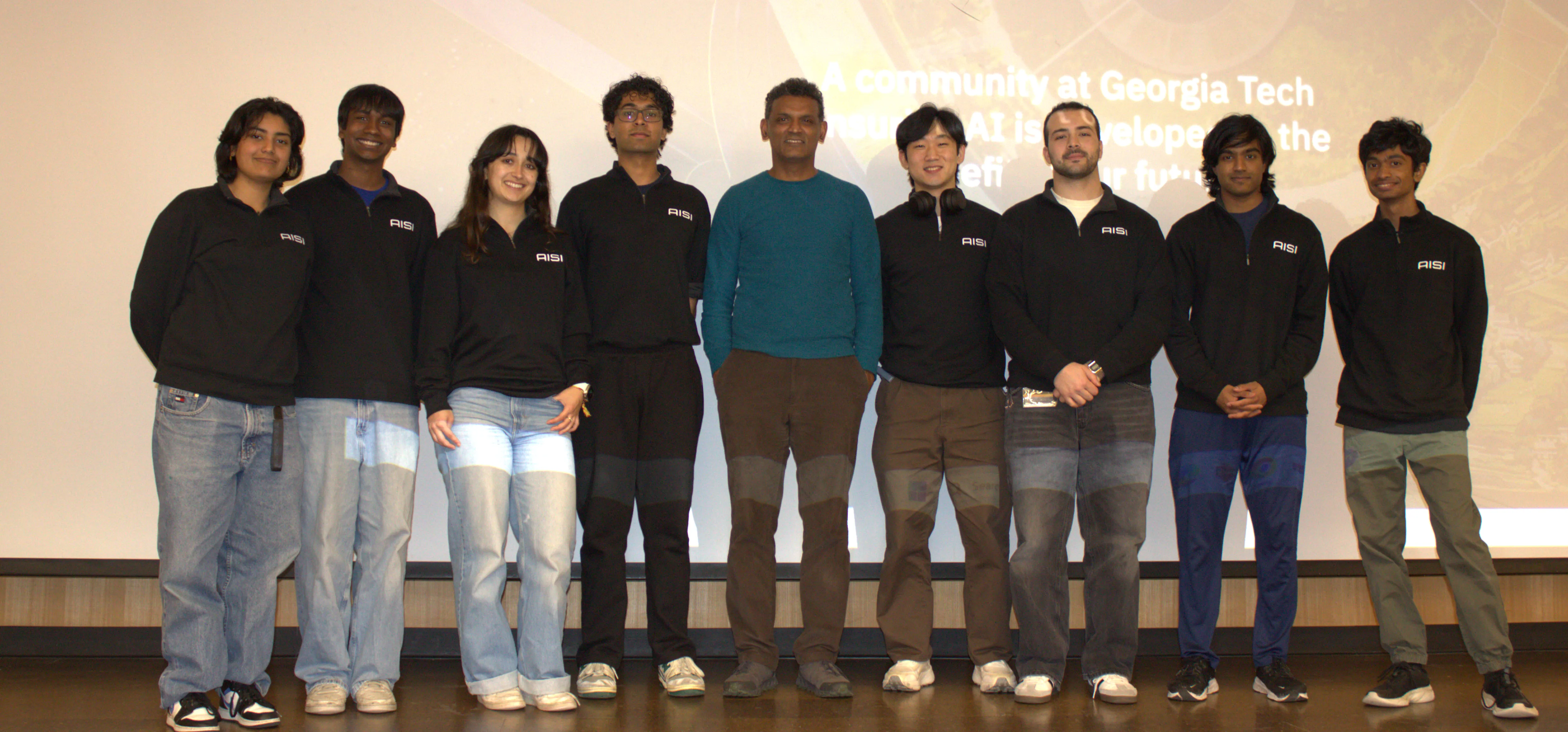 AI Safety Initiative members on stage at Georgia Tech